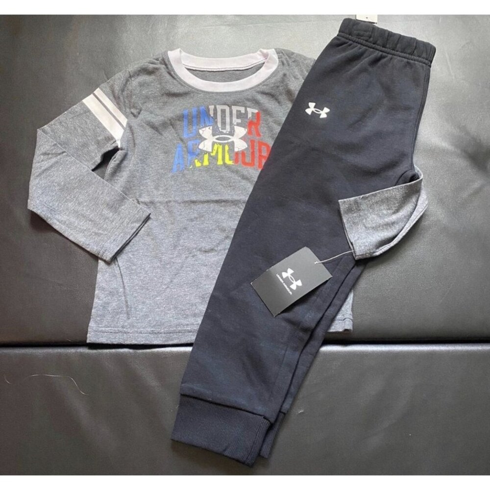 NWT Under Armour Sweats & Long Sleeve Tee Set Boys Size 4T